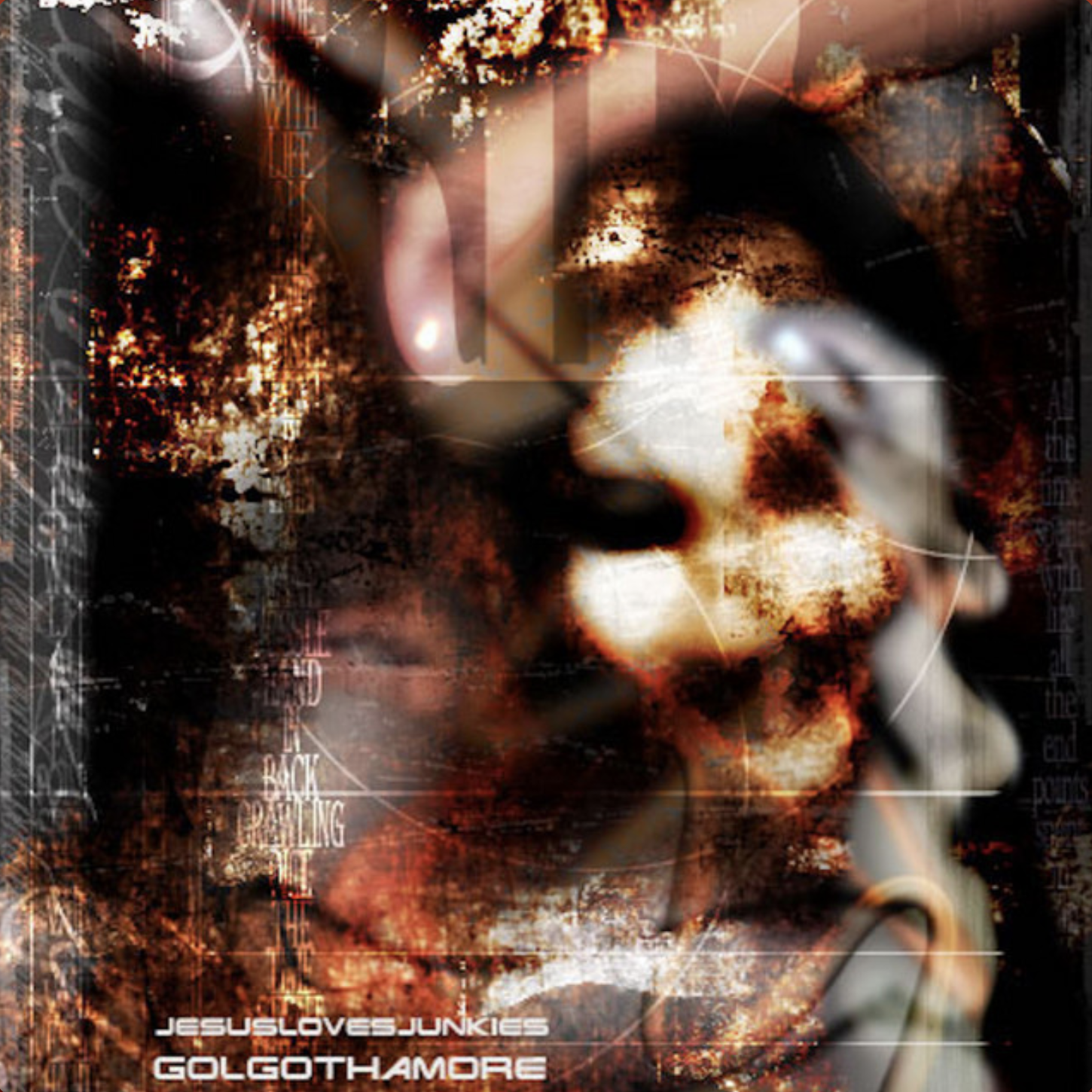 Cover art for Jesus Loves Junkies' album, Golgothamore.